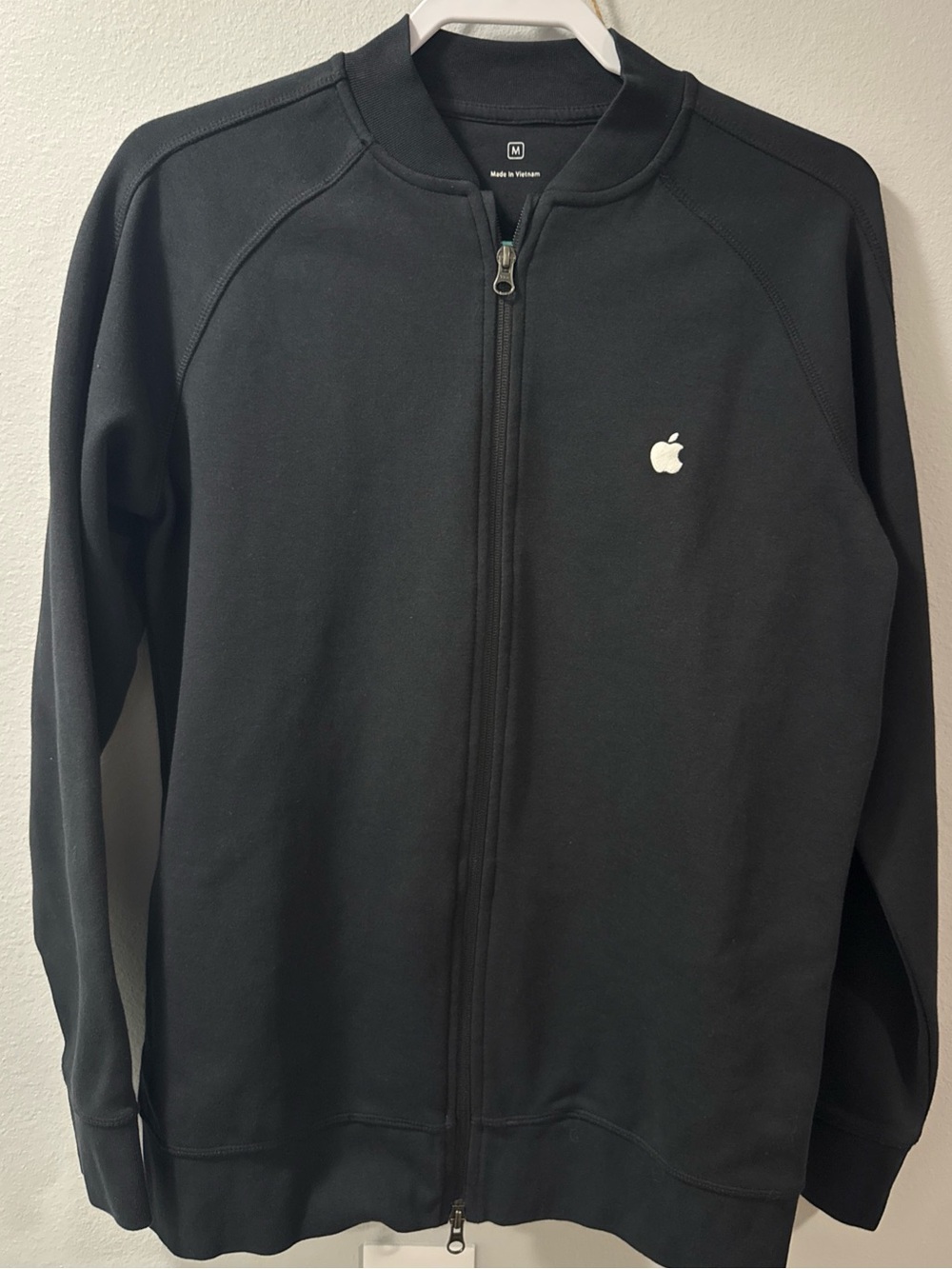 Apple Jacket Mens Medium Black Full Zip Store Employee Logo